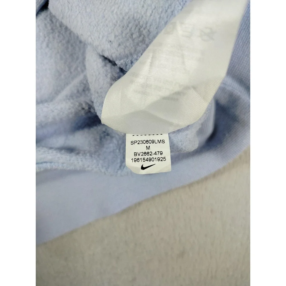 Nike Sweatshirt Mens Medium Blue Club Fleece Crewneck Swoosh Logo Distressed